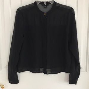 H & M sheer black blouse